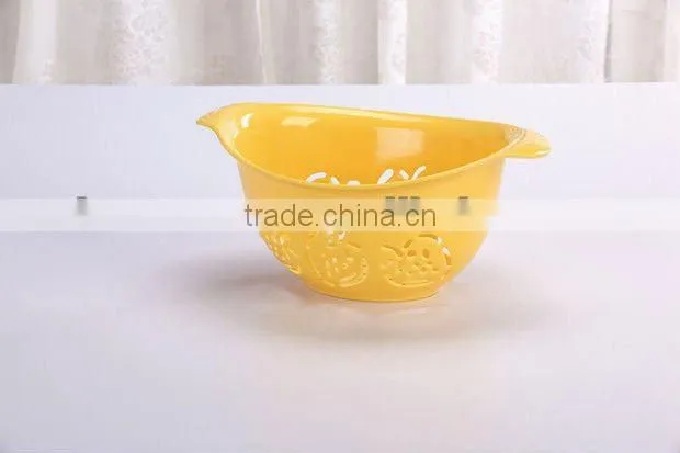 tow tone melamine salad bowl,plastic colander