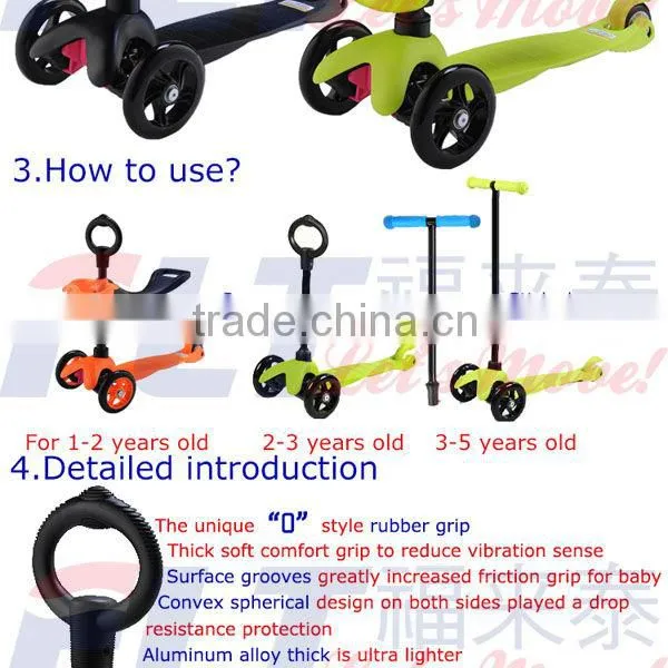 2013 CE approved Best gift folding boby foot scooter with soft seat for sale