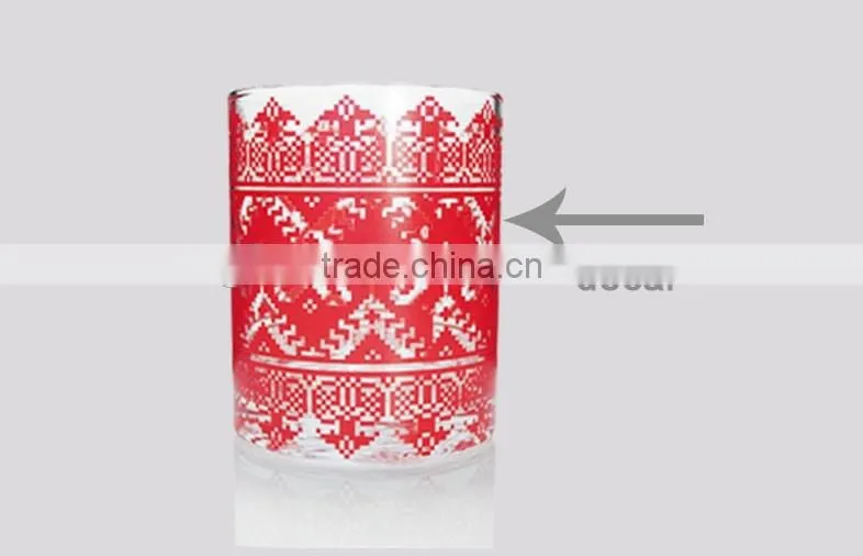 Best Selling High quality colorful decal glass candle jar