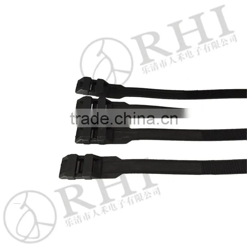 Black Nylon Material double loop cable tie
