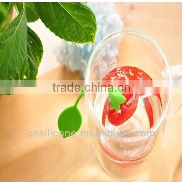 2014 promotional gifts silicone tea strainer,strawberry shape silicone tea strainer