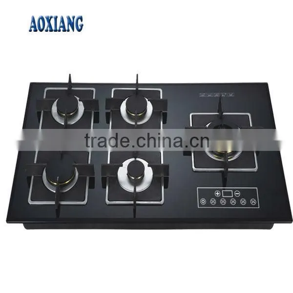 Kitchen 5 Burner Built-in Tempered Glass Gas Stove/ Gas Stove/ Gas Cooker AX-1196