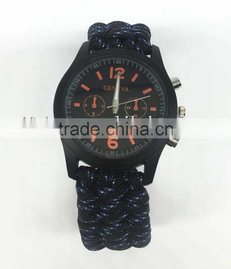 handmade paracord woven watch wrist strap integrated watch bands