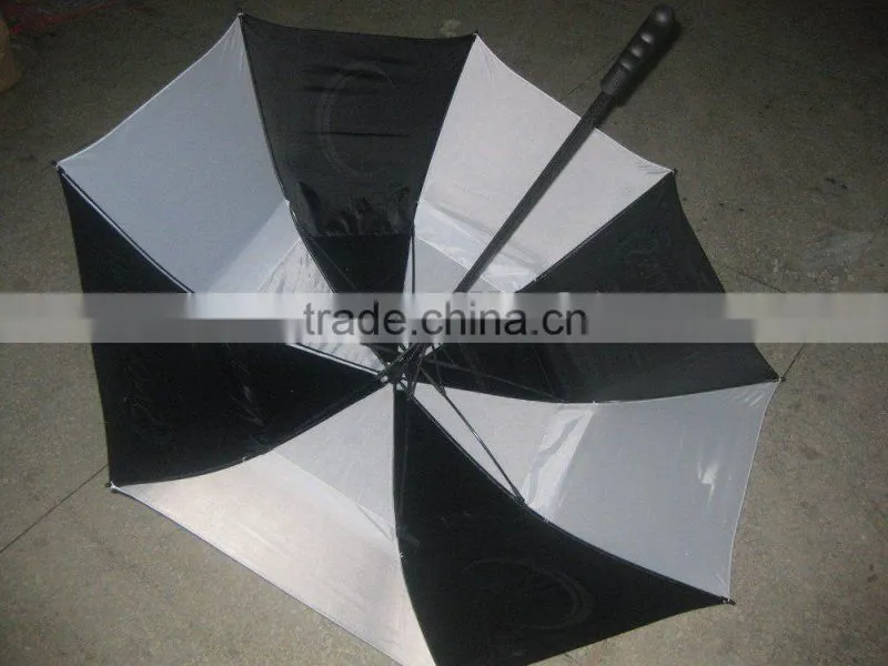 High Quality Two layers Windproof auto open fiberglass promotional umbrella golf umbrella