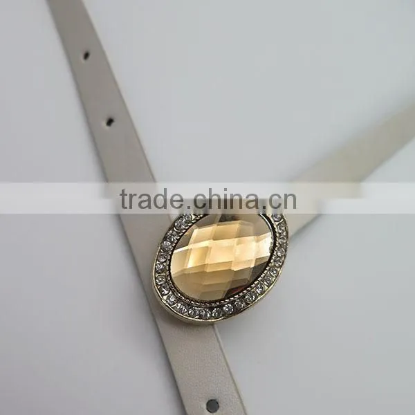Skinny belt with diamonds and glass for women