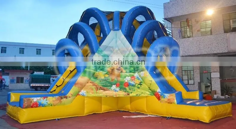 amazing four directions inflatable dry slide