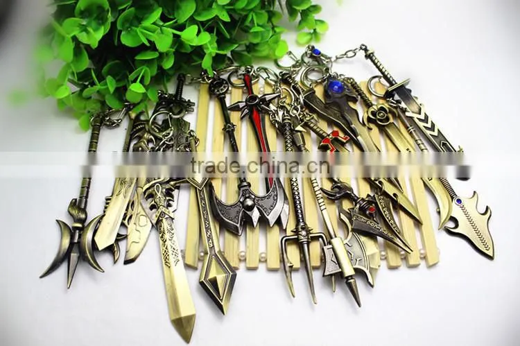 Online game weaponry equipped Keychain,cheap metal keychain,promotional Marketing gifts