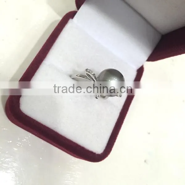Tahiti pearl price round sea pearl price wholesale pearl ring real 925 silver ring