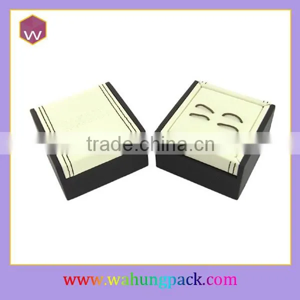 Fancy Custom Engraved Leather Cufflink Box Fashion Design Cufflinks Box For Lady