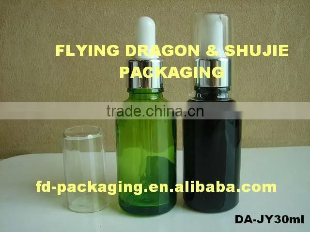 Essential oil bottle with aluminum dropper and plastic cover bottle(ITEM NO.:CDA-JY SERIES)
