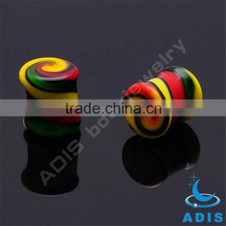 Moti Jewelry Set Colorful Ear Plug With Glass Like Sugar