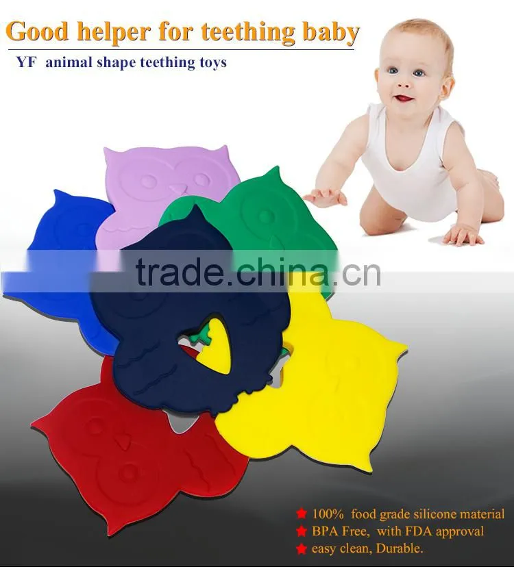 cute owl shape kids chew toys silicone baby teething pendant supplies