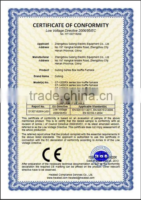 1400C Programmable Box Ceramic fiber metals sintering muffle furnace price