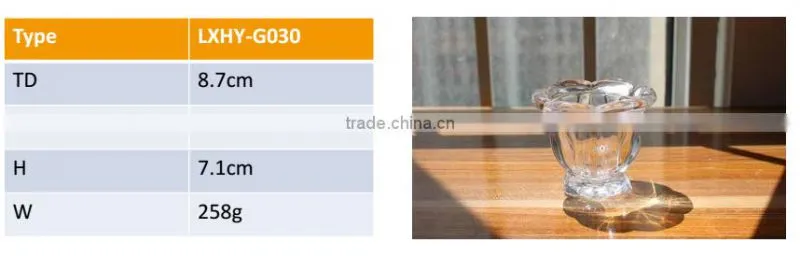 LXHY-G030 crystal flower shape tulip glass ice cream cup