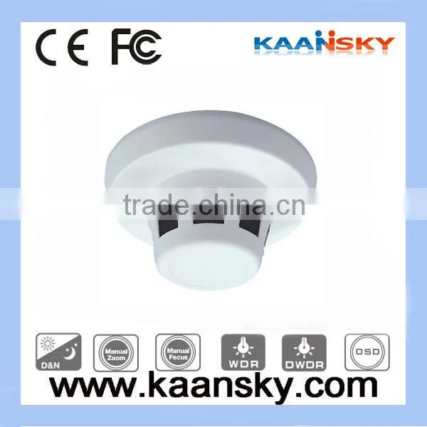 CCTV 3.7mm lens 900tvl smoke detctor camera hidden hotel room