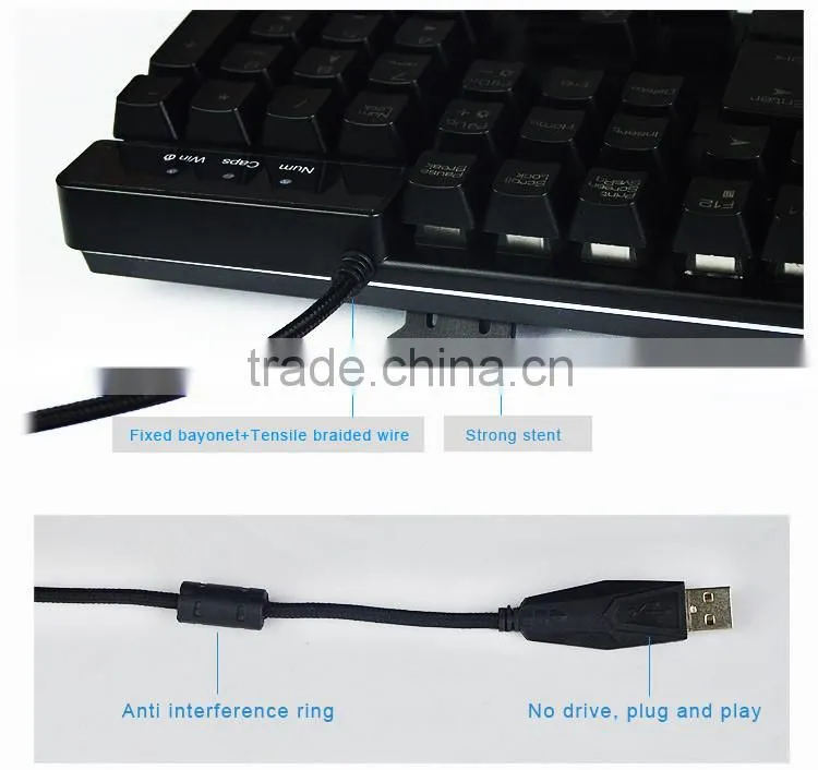 Adjustable backlit gaming keyboard_professional half mechanical keyboard