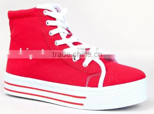 Street Casual Lace Up High Top Platform Sneaker Shoe,canvas sneaker