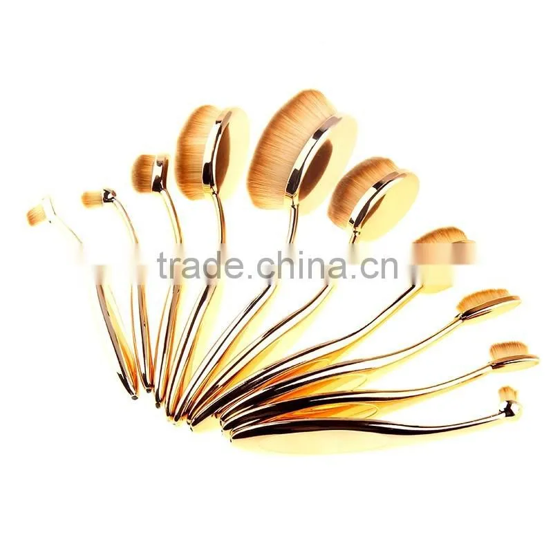 Haokey 10pcs toothbrush makeup brush set use for BB cream foundation,lip,eyeshadow,eyebrow