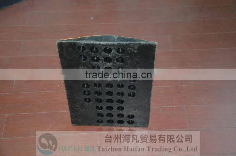 traffic reflective rubber speed humps used on road/ black and yellow removable rubber road humps for Crossroad