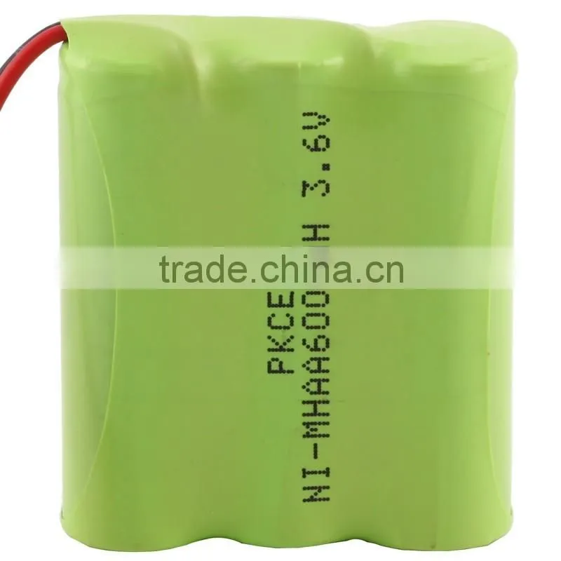 wholesale price ni-mh AA 600mah Rechargeable 3.6V Battery Pack