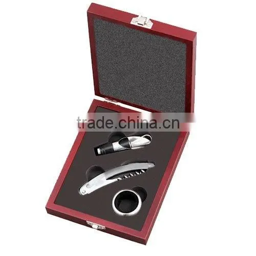 Wine set Corkscrew + Thermometer + wine collar + Wine-Pourer
