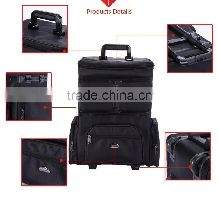Made In China Black Nylon Rolling Cosmetic Case