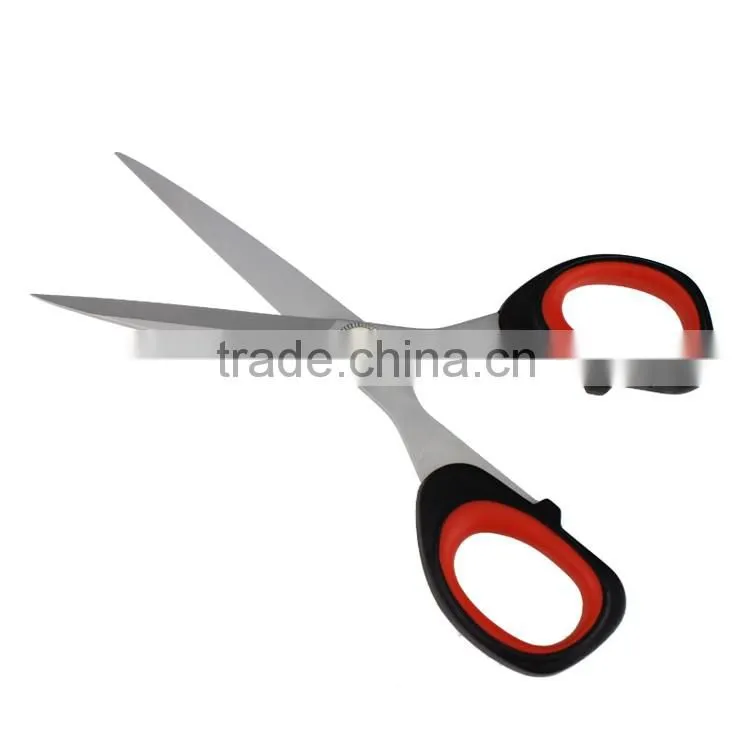 Multi Purpose 7'' Utility Stainless Steel Scissors with black and red plastic handle Office Paper Scissor