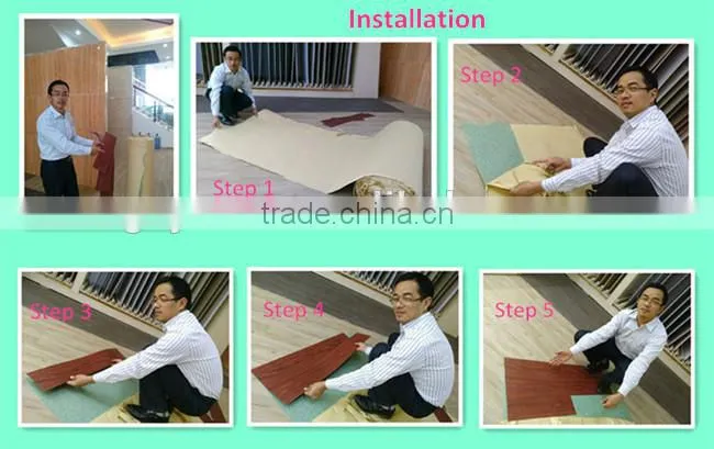 Moisture proof anti-cigarette wood plastic laminate vinyl flooring