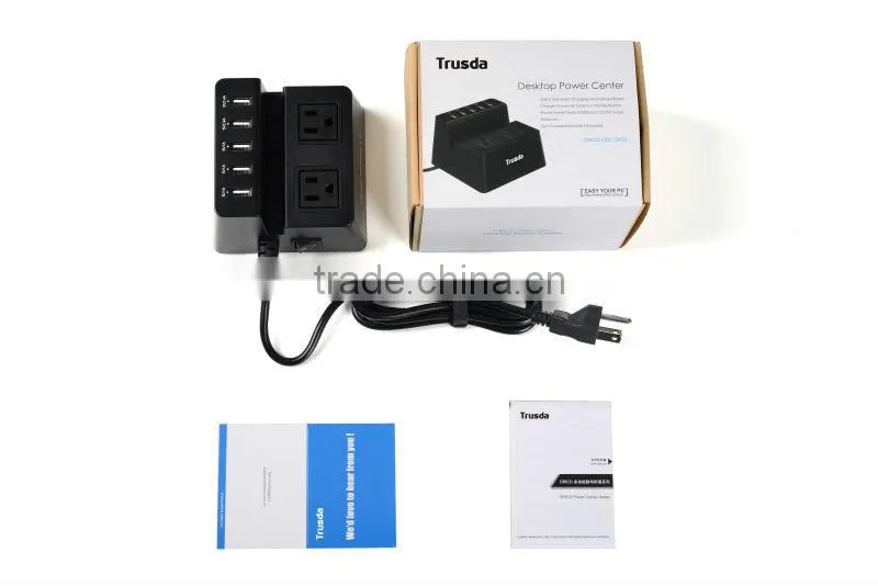 Trusda OEM/ODM High quality US 5Ports extersion socket AC Adapter