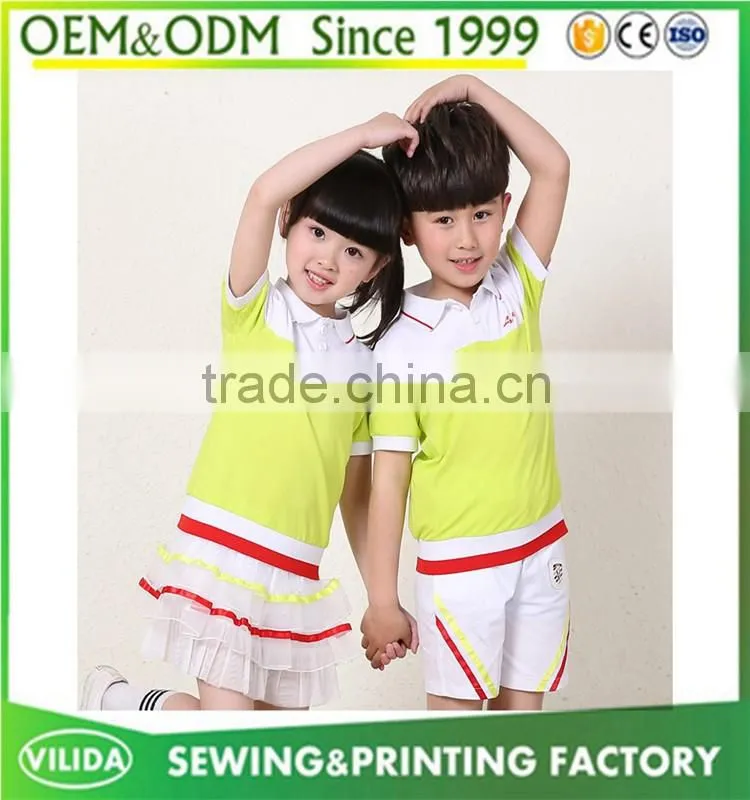 Hot sale summer high quality kindergarten uniform new designs primary school uniform