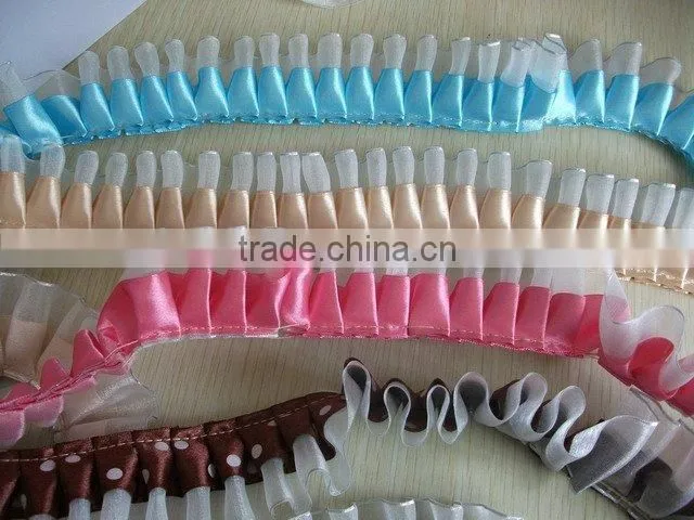 wholesale custom design elastic frill ribbon for garment accessories