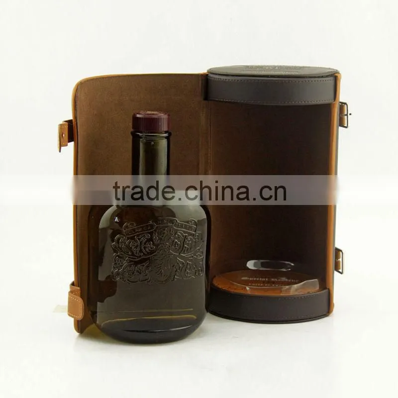 Custom PU Leather Christmas Gift Boxes for Wine Bottles