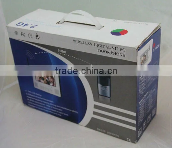 Wireless video door phone with colour and SD memory Card