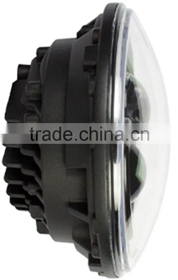 New design DC12-30v 50w 4800LM 7'halo 7inch led round headlight for jeep/harley