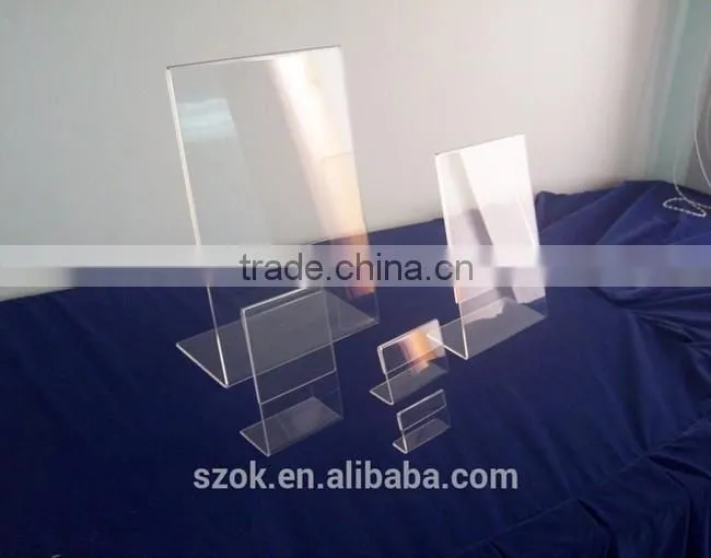 High quality L shaped clear acrylic photo frame for desktop