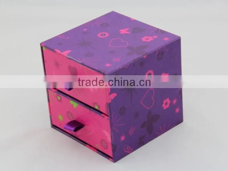 Lovely printed 2 layer kids storage box / jewelry storage box