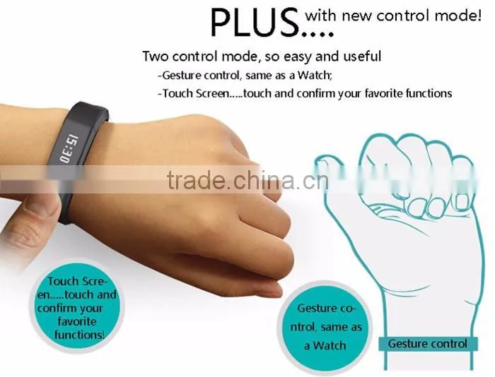 2016 I5 Plus Smart Bluetooth 4.0 Watch IP67 Sleep Monitoring Sports Tracking Wristband Call Message Reminding Sedentary Alert