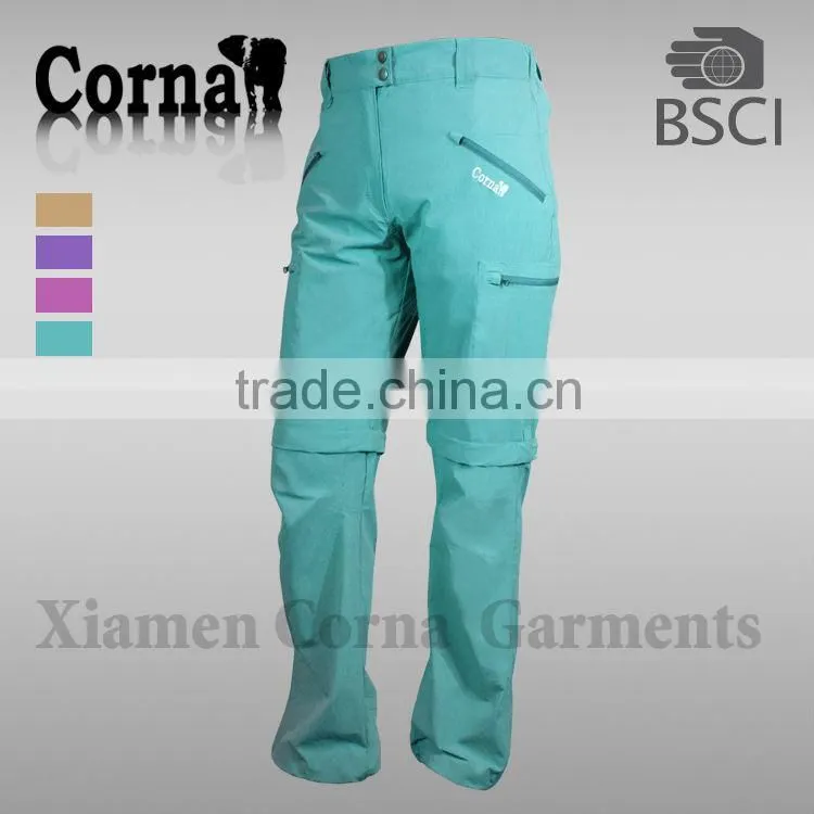 new design women zip off leg casual short pants for summer