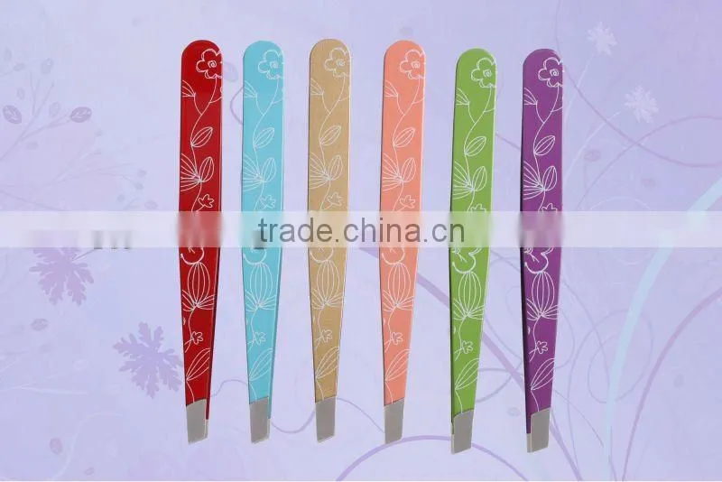 Painting silk screen stainless steel eyebrow tweezer
