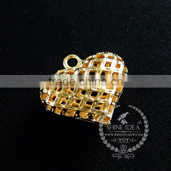 17mm gold plated heart pendant charm DIY earrings chandelier jewelry supplies 1850249