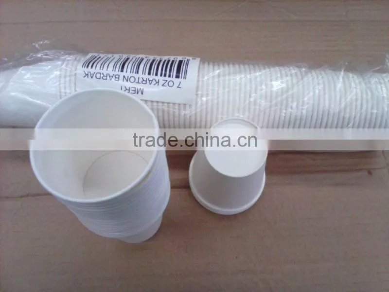 Single wall PE coated white paper cups for coffee or tea