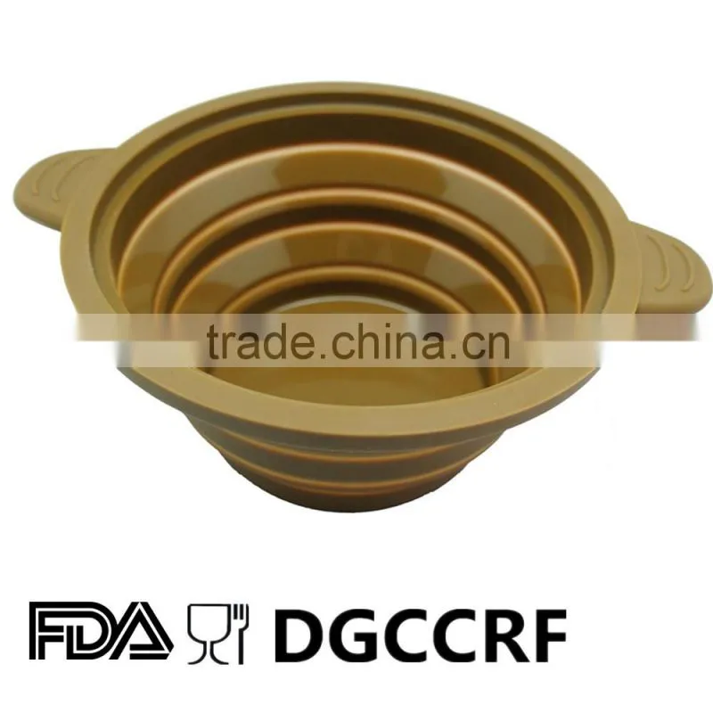 FDA Grade eco-friendly foldable silicone pet bowl