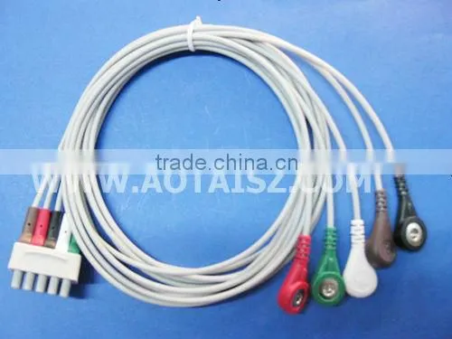 HP 5-leadwires with snap ECG Cable