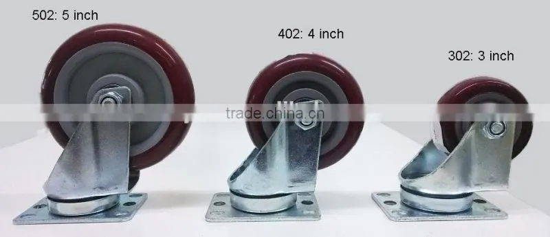 JY-502|Red rubber wheel casters| Table casters|Spherical wheel caster