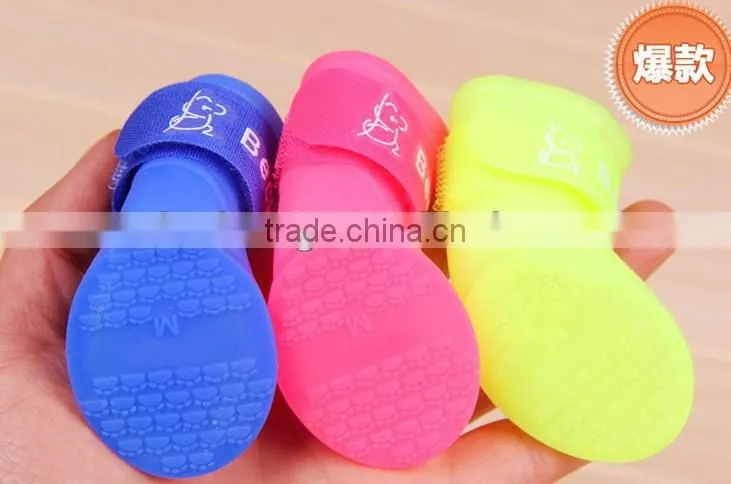 2015 New type jelly rain noble pet shoe socks for cats and dogs