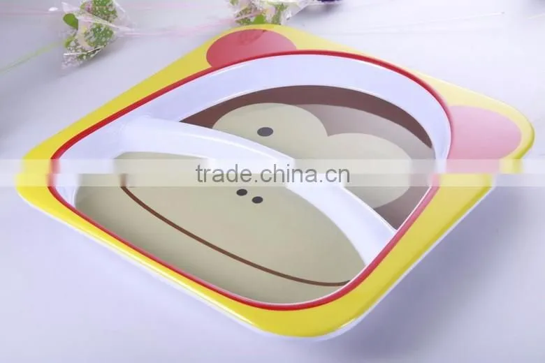 Cow design melamine dinner set for children , bowl and plate set for children, melamine dinner square set
