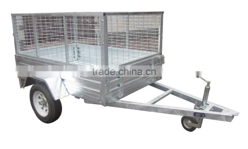 High Quanlity 7x5ft Galvanised Caged Box Trailer