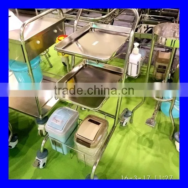 Best price lockable hospital medical abs treatment trolley with drawers with fast delivery