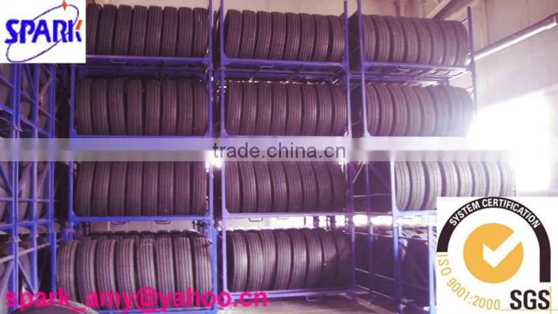 Foldable stacking tyre rack