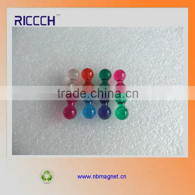 decoration transparent colorful Acrylic NdfeB Magnet pin /Magnet Thumbtacks